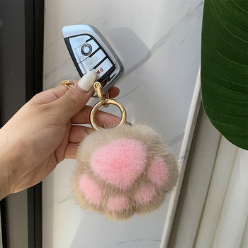 Γυναικεία Νέα Cat Claw Faux Fur Chain Key Chan Charm Μόδα βελούδινο πόδι αρκουδάκι Τσάντα μπρελόκ αυτοκινήτου Κρεμαστό κόσμημα για πάρτι