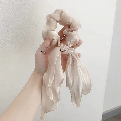 Čistofarebné saténové hodvábne mašľové gumičky do vlasov, kórejské lano, gumičky do copu, dievčenské vlasové doplnky pre ženy