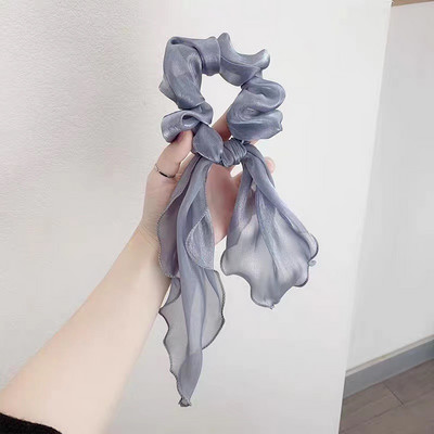 Čistofarebné saténové hodvábne mašľové gumičky do vlasov, kórejské lano, gumičky do copu, dievčenské vlasové doplnky pre ženy