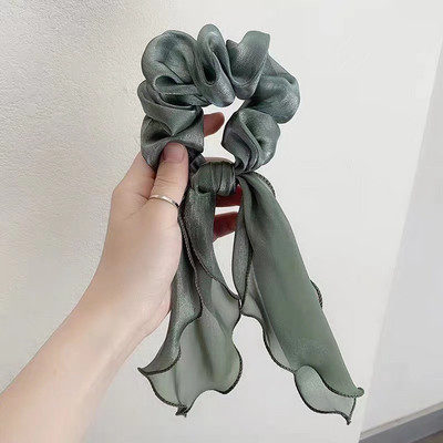 Čistofarebné saténové hodvábne mašľové gumičky do vlasov, kórejské lano, gumičky do copu, dievčenské vlasové doplnky pre ženy