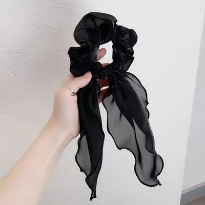 Čistofarebné saténové hodvábne mašľové gumičky do vlasov, kórejské lano, gumičky do copu, dievčenské vlasové doplnky pre ženy