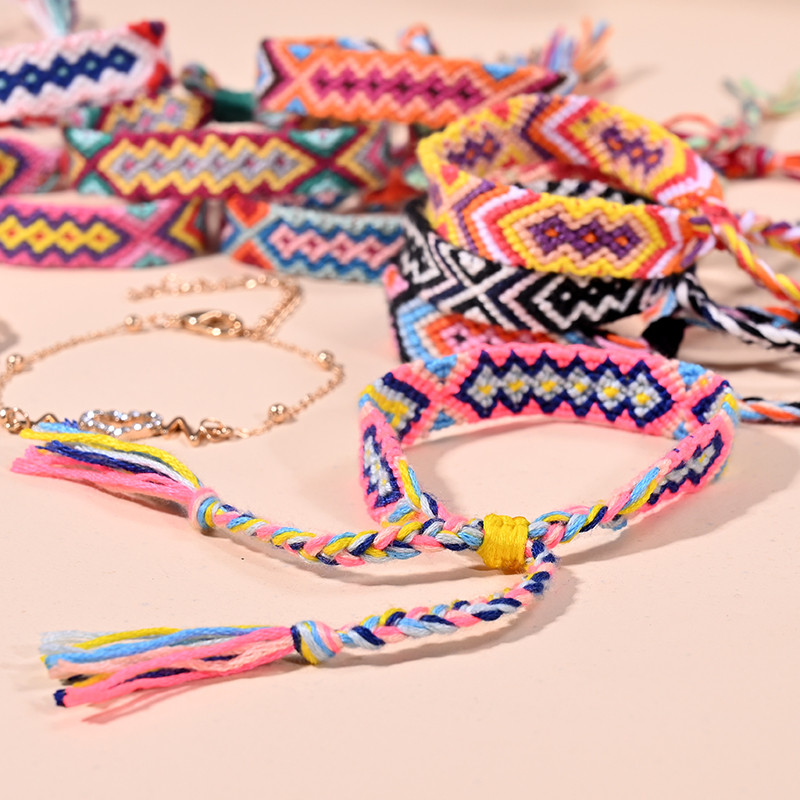 Brățară de gleznă din împletitură boemă realizată manual pentru femei, inimă de cristal pentru picior, lanț de gleznă, curea, prietenie, bijuterii de plajă