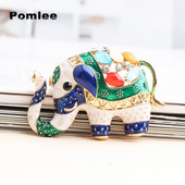 Pomlee Elefant Colorat Ace Animal Email Ace Broșe Accesorii Moda Pulover Ace pentru haine Clip de eșarfă Cadouri pentru femei