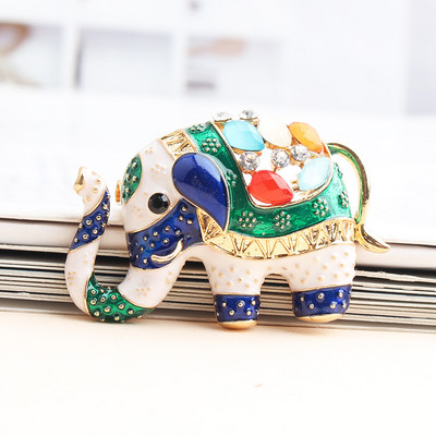 Pomlee Elefant Colorat Ace Animal Email Ace Broșe Accesorii Moda Pulover Ace pentru haine Clip de eșarfă Cadouri pentru femei