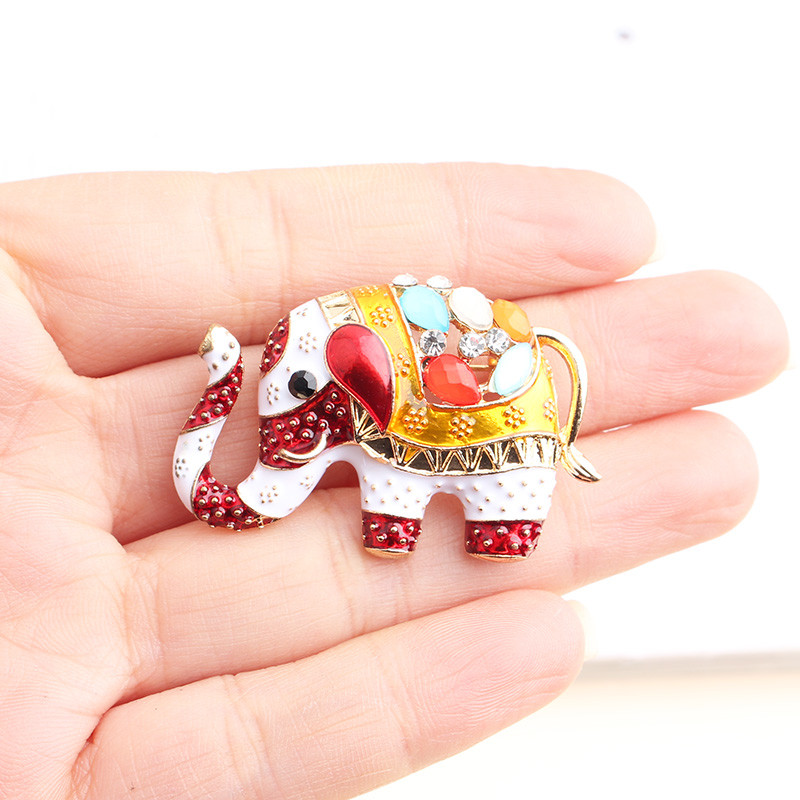 Pomlee Elefant Colorat Ace Animal Email Ace Broșe Accesorii Moda Pulover Ace pentru haine Clip de eșarfă Cadouri pentru femei