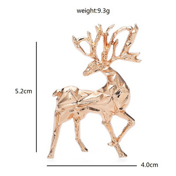 Wuli&baby Метални брошки за елени за жени Унисекс 2-цветни Коледни животни Ежедневни офис брошки Игли Подаръци