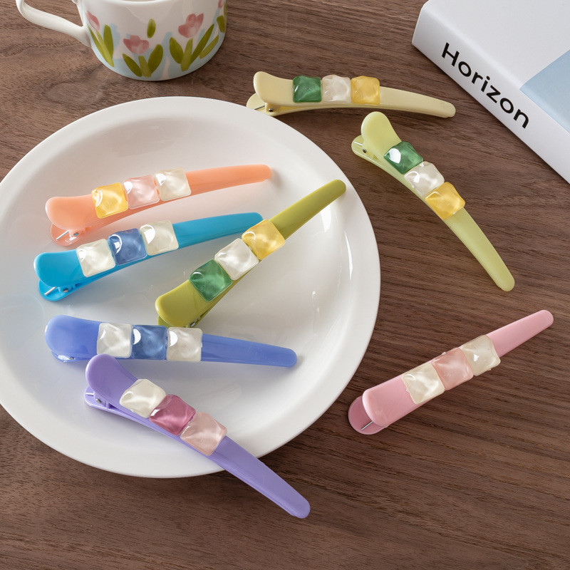 2 bucăți/set agrafe și ace de păr mari de culoare bomboană Agrafe drăguțe coreeane cleme de păr Accesorii de păr pentru femei și fete