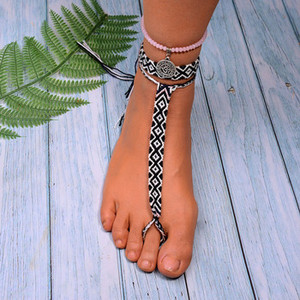 MOON GIRL 3 bucăți gleznele cu farmec pentru femei țesute din cristal de boem brățări de gleznă lucrate manual, bijuterii pentru picioare de plajă pentru femeie Dropshipping