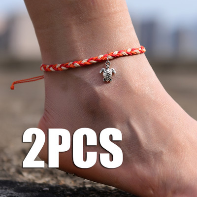 2 buc/lot gleznele pentru femei lucrate manual stele de mare prietenie plajă desculț brățară la modă pe lanț pentru picior bijuterii boho pentru picioare