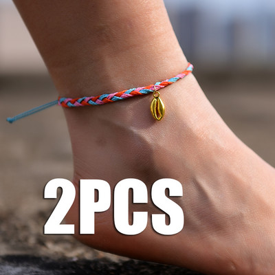 2 buc/lot gleznele pentru femei lucrate manual stele de mare prietenie plajă desculț brățară la modă pe lanț pentru picior bijuterii boho pentru picioare