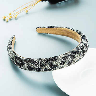 Sparklin Rhinestones Sponge Heabands за жени Луксозни дизайнерски Rainbow Shiny Diamond Bow Hoop Hairbands Сватбени аксесоари за коса