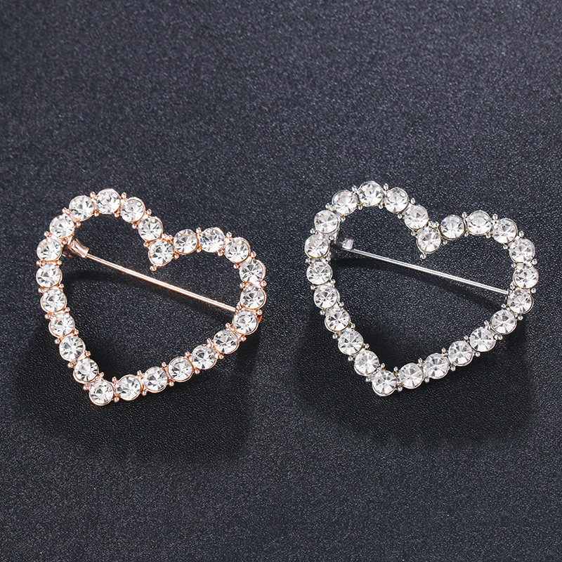 baiduqiandu Nový príchod Klasická krištáľová brošňa so srdcom Špendlíky Trendy oblečenie Šaty Šperky Doplnky