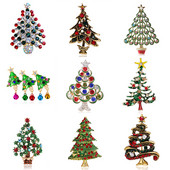 Brose de Crăciun cu stras colorat de lux rafinat, fulg de nea, cerb, elan, clopoțel, broșe pentru femei, ace, petrecere, bijuterii, cadou de Crăciun