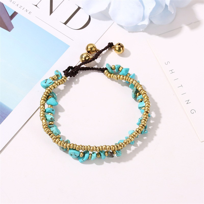 Noi gleznele din margele din piatra naturala pentru femei Bratara cubaneza de plaja cu picior de glezna lucrata manual Boemia Lanț de picior de plajă Bijuterii Sandale Cadou