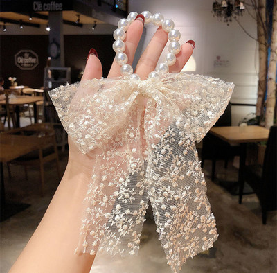 Moda șifon din mătase, cu fundă florală, scrunchies pentru păr femei, frânghie, benzi de cauciuc, suport pentru coadă de cal, accesorii pentru păr pentru fete