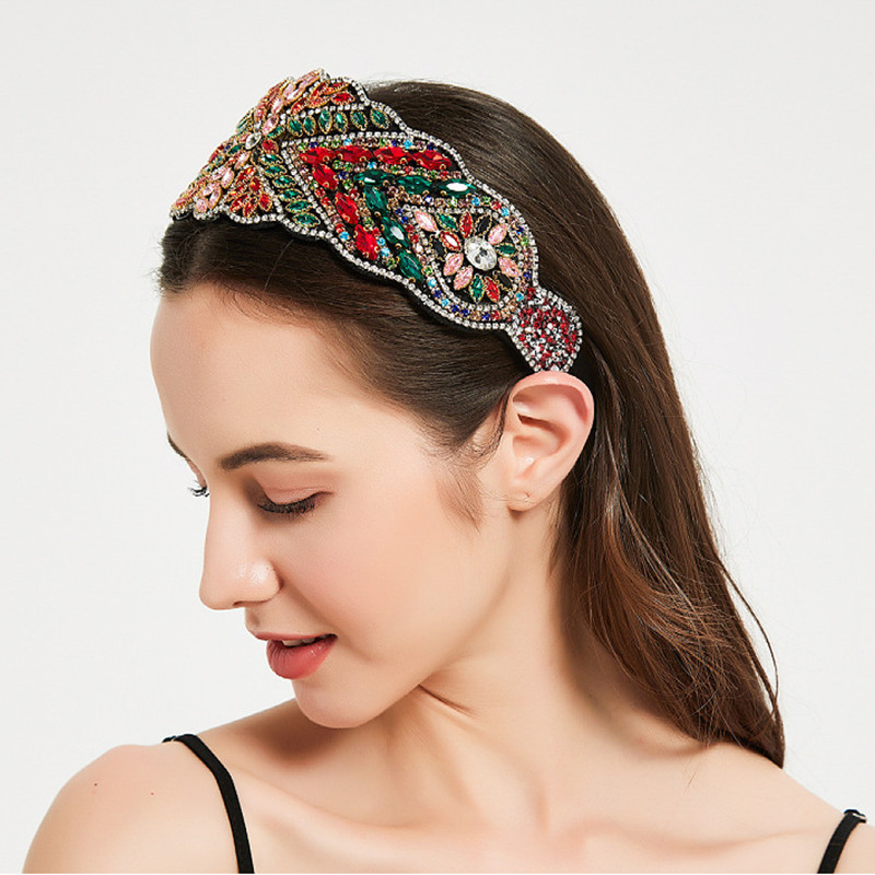 Bentite de lux cu franjuri de cristal pentru femei Boutique cu strasuri, cu boruri late, pentru bal de absolvire, accesorii pentru păr