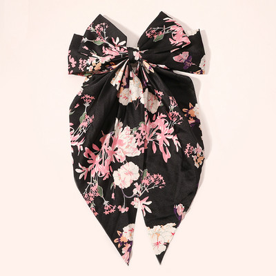 Agrafe mari de păr de 8 inch Agrafe mari cu fundă de mătase Agrafe de păr lungi cu panglică de saitin Agrafe de păr coreene Accesorii pentru femei, fete