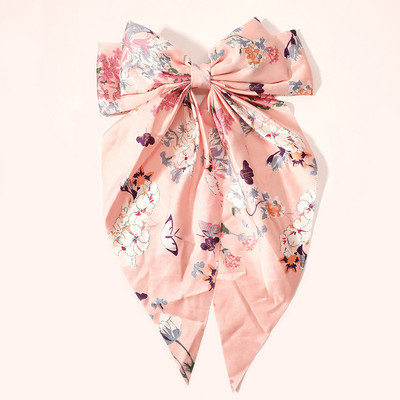 Agrafe mari de păr de 8 inch Agrafe mari cu fundă de mătase Agrafe de păr lungi cu panglică de saitin Agrafe de păr coreene Accesorii pentru femei, fete