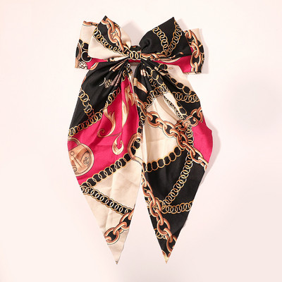 Agrafe mari de păr de 8 inch Agrafe mari cu fundă de mătase Agrafe de păr lungi cu panglică de saitin Agrafe de păr coreene Accesorii pentru femei, fete