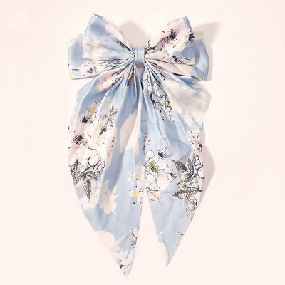 Agrafe mari de păr de 8 inch Agrafe mari cu fundă de mătase Agrafe de păr lungi cu panglică de saitin Agrafe de păr coreene Accesorii pentru femei, fete