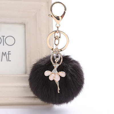 Autós Női kézitáska Kulcstartó Divat Gyöngy lánc Kristály Palack Íj Pompon Kulcstartó Bolyhos Puff Ball Kulcstartó Ékszer