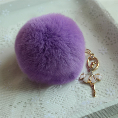 Autós Női kézitáska Kulcstartó Divat Gyöngy lánc Kristály Palack Íj Pompon Kulcstartó Bolyhos Puff Ball Kulcstartó Ékszer