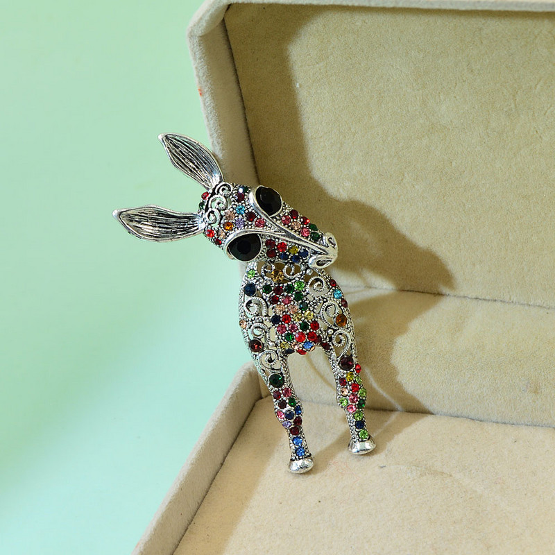 CINDY XIANG Broșe pentru măgar cu strasuri, 2 culori, pentru femei și bărbați, modă, unisex, pentru animale, cadouri amuzante, drăguțe și mari, pentru copii