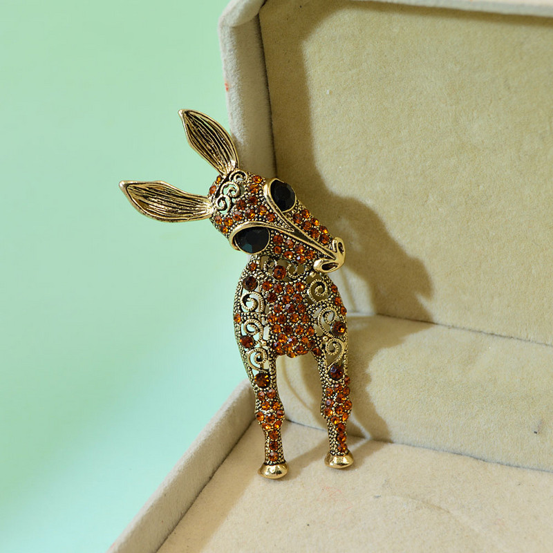 CINDY XIANG Broșe pentru măgar cu strasuri, 2 culori, pentru femei și bărbați, modă, unisex, pentru animale, cadouri amuzante, drăguțe și mari, pentru copii