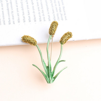 Broșe Pomlee Coada De Vulpe Iarbă Pentru Femei Broșe Animal Mov și Galben Floare Moda Bijouterie Broche Femme Bijoux De Luxe