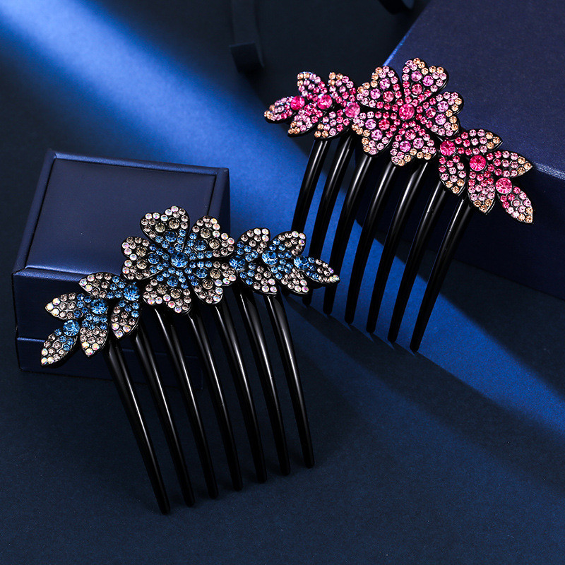 Blizgančios Kalnų krištolas Plaukų šukos, Smeigtukai Moterims Retro, Gėlių Barrettes Papuošalai Arklio uodegos laikikliai Plaukų segtukai Plaukų aksesuarai