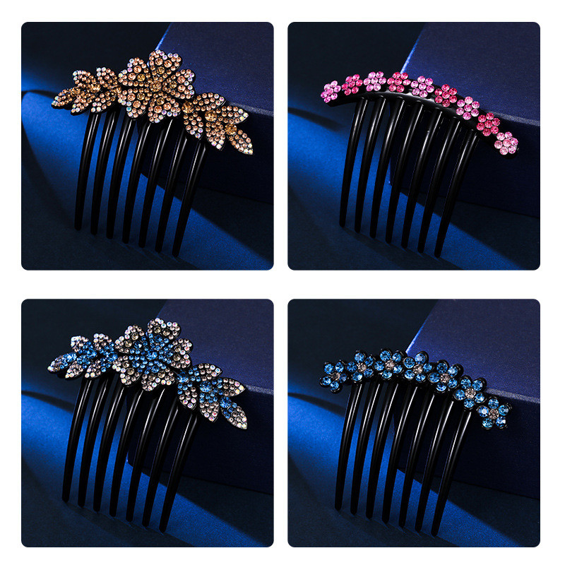 Blizgančios Kalnų krištolas Plaukų šukos, Smeigtukai Moterims Retro, Gėlių Barrettes Papuošalai Arklio uodegos laikikliai Plaukų segtukai Plaukų aksesuarai