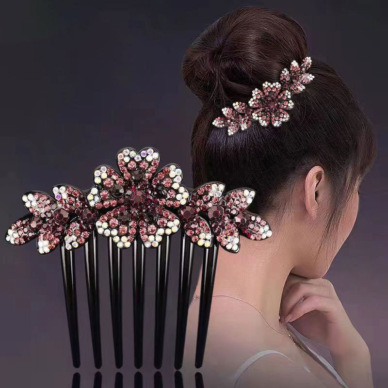 Blizgančios Kalnų krištolas Plaukų šukos, Smeigtukai Moterims Retro, Gėlių Barrettes Papuošalai Arklio uodegos laikikliai Plaukų segtukai Plaukų aksesuarai