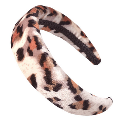 Benzi de păr cu airbag cu imprimeu leopard iridescent pentru femei, fete, accesorii de păr, banda de păr din burete, benzile de păr pentru machiaj sport, benzi pentru cap