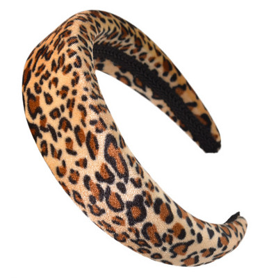 Benzi de păr cu airbag cu imprimeu leopard iridescent pentru femei, fete, accesorii de păr, banda de păr din burete, benzile de păr pentru machiaj sport, benzi pentru cap