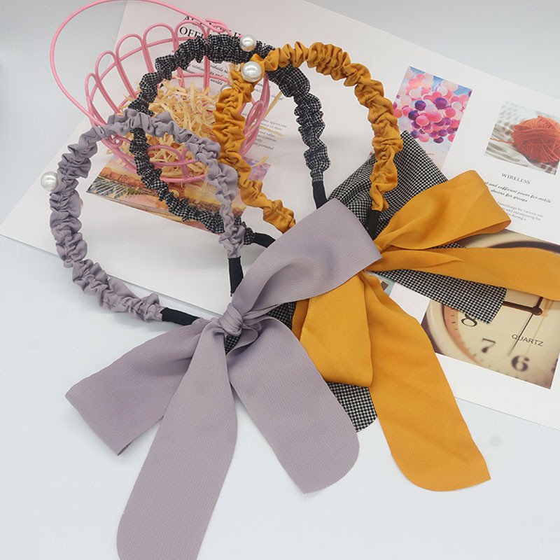 Benzite de păr cu perle pentru femei Accesorii pentru păr Panglică din țesătură de designer Cercete Arc Bentita de nuntă Bentita pentru cap de mireasă Benzile Nou