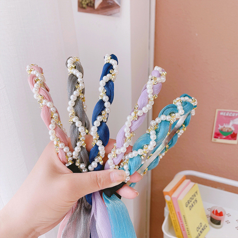 Benzite de păr cu perle pentru femei Accesorii pentru păr Panglică din țesătură de designer Cercete Arc Bentita de nuntă Bentita pentru cap de mireasă Benzile Nou