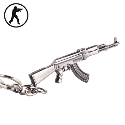 Újdonság, új CS GO AK47 fegyverek kulcstartó férfi csecsebecse Sniper M4A1 kulcstartó táska bűbáj kulcstartó férfi ékszer emléktárgyak ajándék