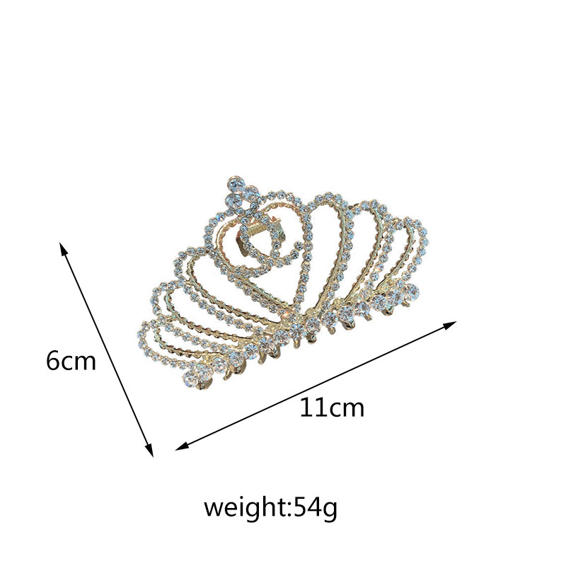 Clip cu gheare de păr coroană mare de aur pentru femei Agrafe de păr cu strasuri de perle pentru fete Agrafe de păr la modă coreeană Accesorii