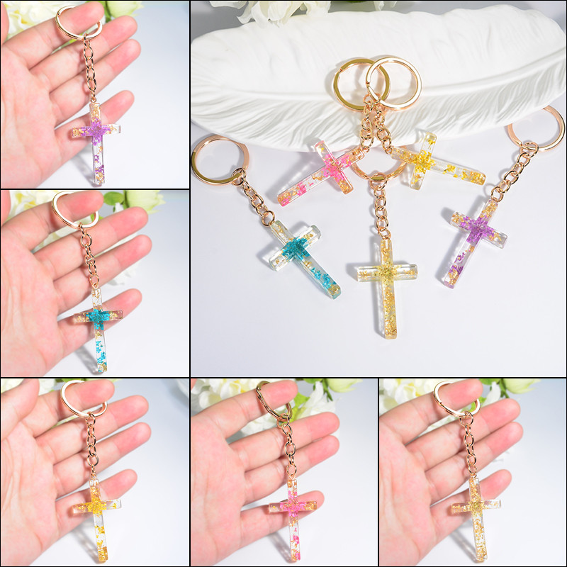 Cruce creativă rafinată de umplere breloc din rășină farmecul femeie decorațiuni geanta breloc pandantiv accesoriu cadou suvenir creștin