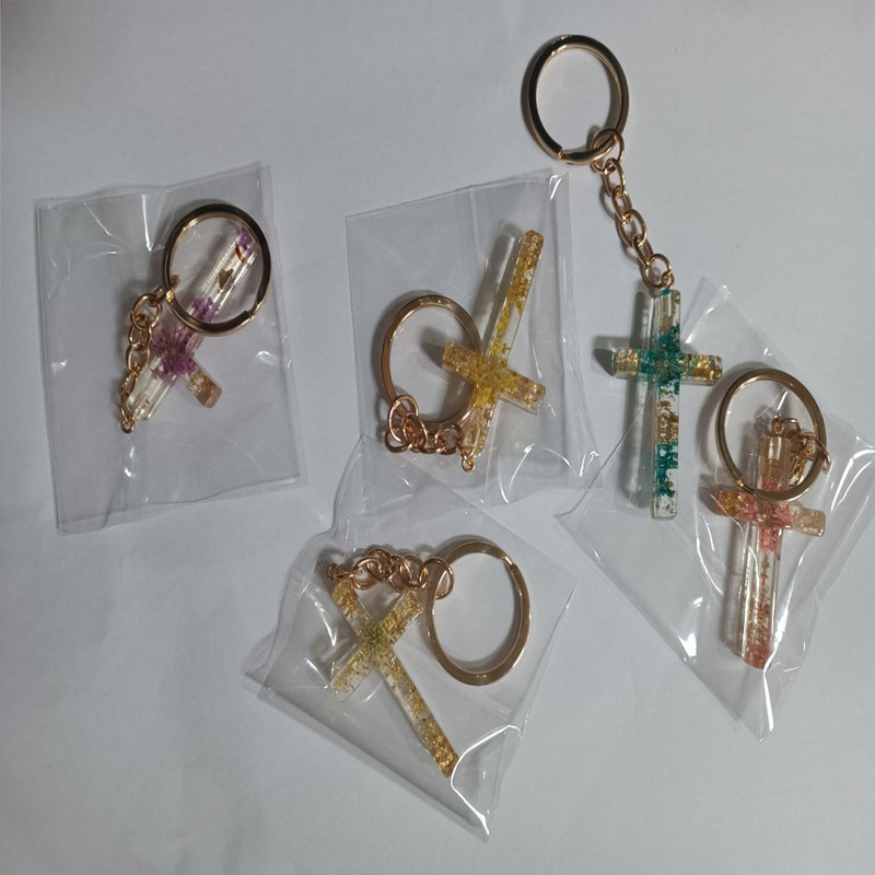 Cruce creativă rafinată de umplere breloc din rășină farmecul femeie decorațiuni geanta breloc pandantiv accesoriu cadou suvenir creștin