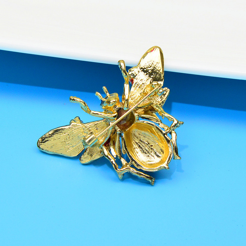 CINDY XIANG Broșe de albină cu flori cu strasuri pentru femei, 3 culori disponibile, ac cu insecte, primăvară, vară, cămașă, bijuterii, nou 2022