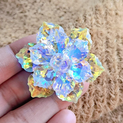 CINDY XIANG Broșe cu flori de cristal strălucitoare pentru femei, realizate manual, pentru moda de iarnă, 20 de culori disponibile, accesorii pentru petrecere