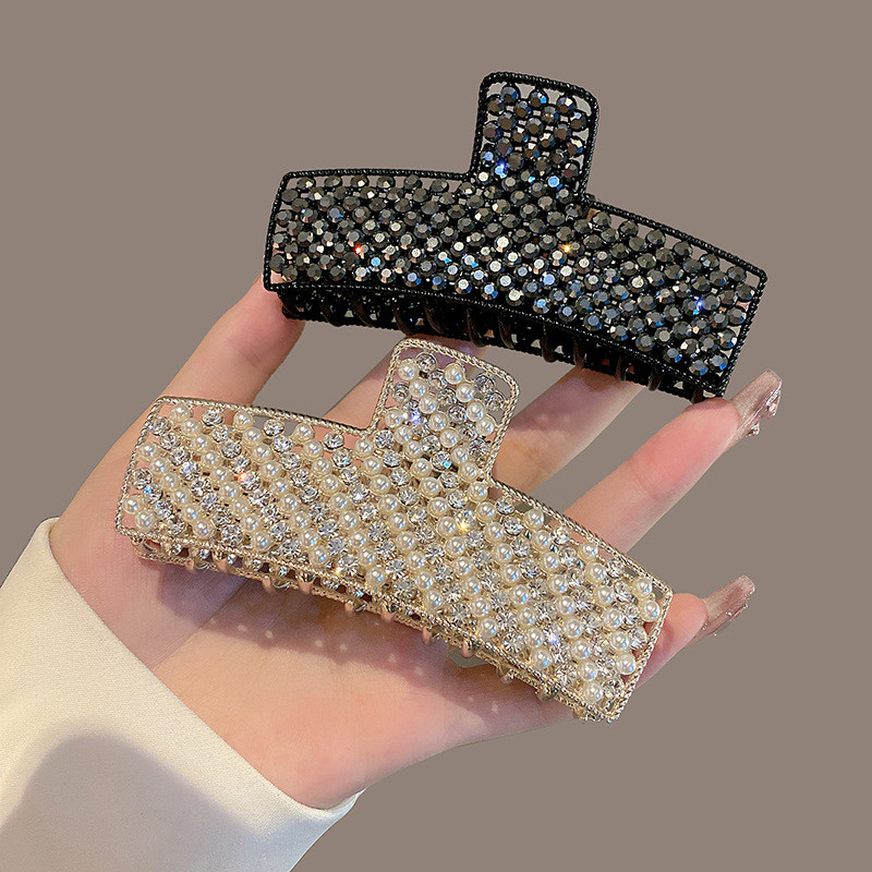 Fashion Pearl Strass Metal Aur Agrafă de păr Diamond Agrafe Suport pentru coadă de cal Ace pentru gheare de păr Accesorii pentru păr de lux coreeană