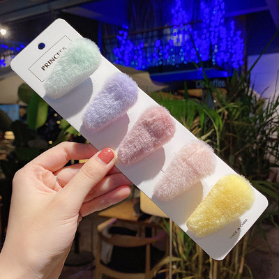 5 bucăți/pachet Agrafe pentru cleme de păr din lână de iarnă Agrafe de cleme de păr cu desene animate drăguțe pentru copii Seturi de barete accesorii de păr Lolita coreeană pentru fete