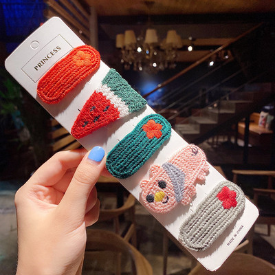 5 bucăți/pachet Agrafe pentru cleme de păr din lână de iarnă Agrafe de cleme de păr cu desene animate drăguțe pentru copii Seturi de barete accesorii de păr Lolita coreeană pentru fete