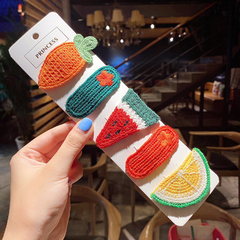 5 bucăți/pachet Agrafe pentru cleme de păr din lână de iarnă Agrafe de cleme de păr cu desene animate drăguțe pentru copii Seturi de barete accesorii de păr Lolita coreeană pentru fete