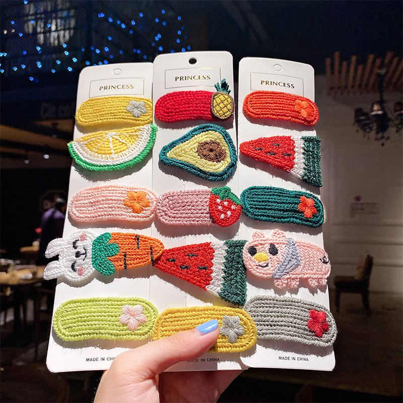 5 bucăți/pachet Agrafe pentru cleme de păr din lână de iarnă Agrafe de cleme de păr cu desene animate drăguțe pentru copii Seturi de barete accesorii de păr Lolita coreeană pentru fete