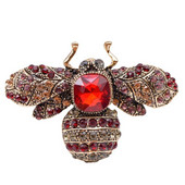 CINDY XIANG Broșă de albină cu strasuri, broșă mare cu insecte de modă, vintage pentru femei, haină de iarnă, bijuterii de înaltă calitate