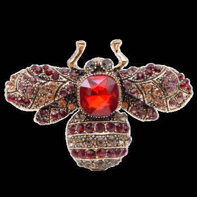 CINDY XIANG Broșă de albină cu strasuri, broșă mare cu insecte de modă, vintage pentru femei, haină de iarnă, bijuterii de înaltă calitate