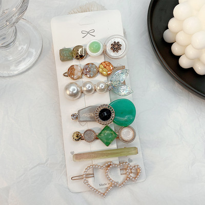 4/8 buc/pachet Seturi drăguțe de agrafe de păr din rășină Ace pentru cască clemă cu strasuri Agrafe de păr Accesorii de păr din perle aurii pentru femei